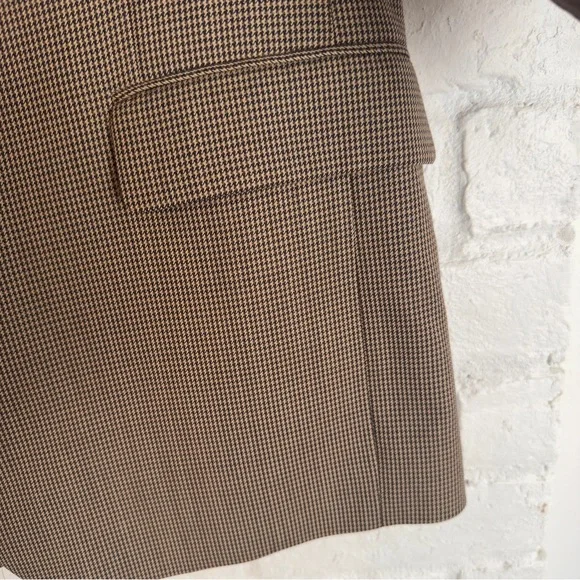 Jos. A. Bank Signature 48L Brown Houndstooth 100% Wool Sport Coat Blazer - Picture 4 of 9